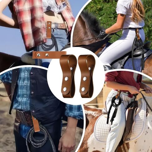 2Pcs Leather Whip Holster, Handmade Belt Whips Holder Bullwhip Whip Loop for Better Security Original Cow Hide Leather Whip Holder, 1.2 x 5.4 Inches(Brown) in Saudi Arabia