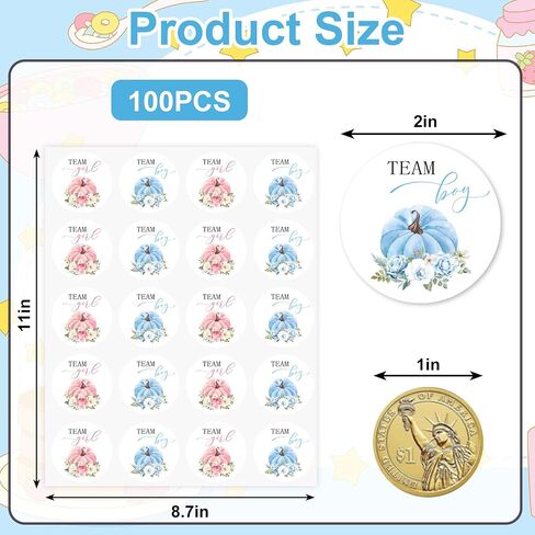 100pcs القليل من الجنس اليقطين الكشف عن ملصقات 2 بوصة اللون الأزرق الوردي السقوط القرع الشارات ذاتية اللصق in Saudi Arabia