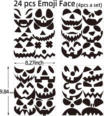32 PCS Halloween Pumpkin Decorating Craft Kits ، قالب وجه اليقطين الأسود جعل شارات Craft Craft Jack-O-Lantern لخدعة الحفلات في عيد الهالوين. in Saudi Arabia