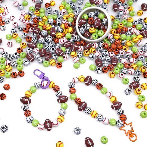 200g+ لعبة البيسبول اللينة للكرة الطائرة ‌ كرة القدم تنس كرة السلة الرياضة بالجائزة الكاندي لصناعة المجوهرات ، سوار مفتاح Becklace Charm Beads (مختلطة) in Kuwait