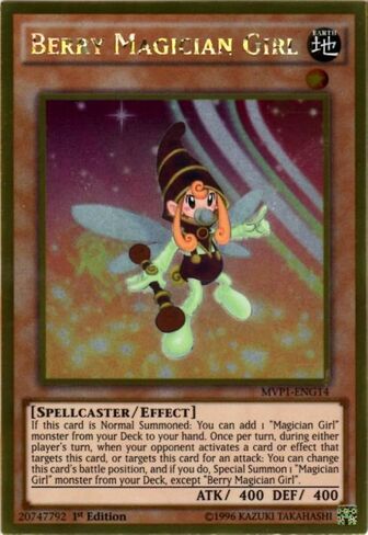 يو جي- أوه! - Berry Magician Girl (MVP1 -ENG14) - الجانب المظلم من Disensions Movie Pack Gold Edition - 1st Edition - Gold Rare in Saudi Arabia