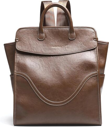 Medium Laptop Backpack Purse for Women and Men PU Leather Anti-theft Fashion Large Capacity Travel Casual Rucksack Convertible Business Computer Bags 240A Black in Kuwait