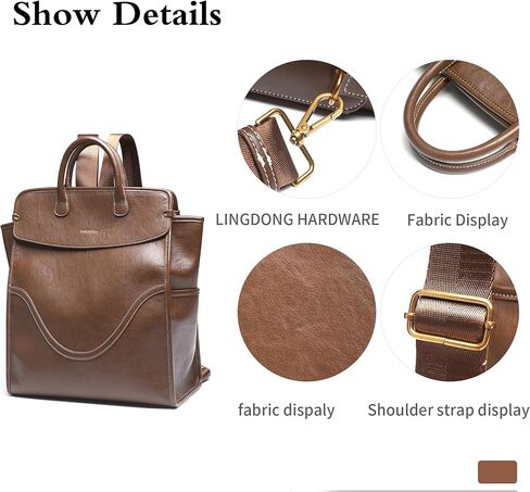 Medium Laptop Backpack Purse for Women and Men PU Leather Anti-theft Fashion Large Capacity Travel Casual Rucksack Convertible Business Computer Bags 240A Black in Kuwait