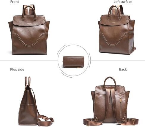 Medium Laptop Backpack Purse for Women and Men PU Leather Anti-theft Fashion Large Capacity Travel Casual Rucksack Convertible Business Computer Bags 240A Black in Kuwait