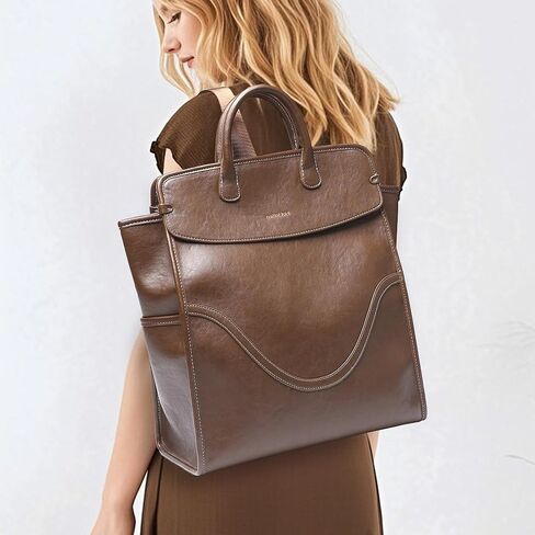 Medium Laptop Backpack Purse for Women and Men PU Leather Anti-theft Fashion Large Capacity Travel Casual Rucksack Convertible Business Computer Bags 240A Black in Kuwait