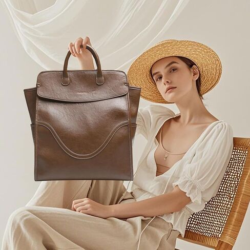 Medium Laptop Backpack Purse for Women and Men PU Leather Anti-theft Fashion Large Capacity Travel Casual Rucksack Convertible Business Computer Bags 240A Black in Kuwait