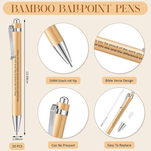 Yeaqee Employee Appreciation Gifts Bulk Motivational Bamboo Pens Inspirational Keychains for Coworkers Staff Teacher in Saudi Arabia