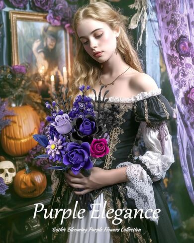 Purple Rose Bouquet Building Set, Artificial Floral Building Toys for Gothic Home Decor, Ideal Gift for Halloween & Christmas, Compatible with Lego Flower Set for Adults, Women, and Teen Girls in Saudi Arabia
