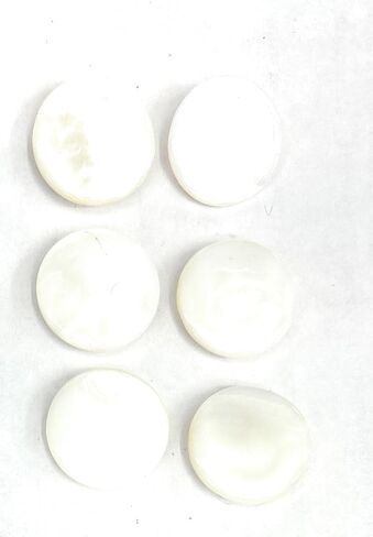 6 Genuine Mother of Pearl Button White Shank Buttons- Sportcoats,Dress Jackets,Buttons - (6 Pc. 5/8'' Wh. MOP) in Saudi Arabia