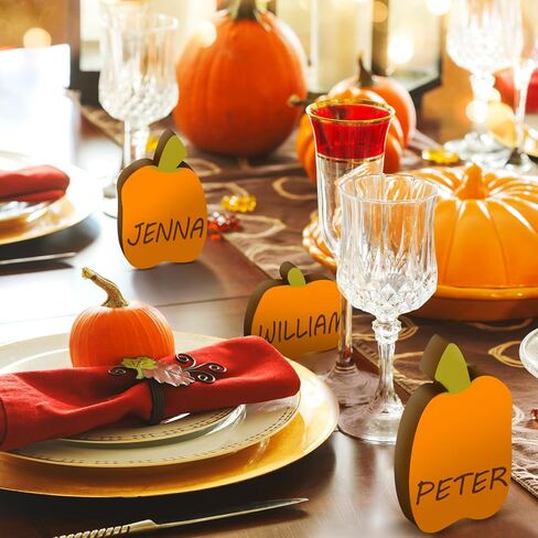 Thyle 4 Pcs Fall Wooden Pumpkin Cutouts Thanksgiving Wood Pumpkin Decoration DIY Blank Unfinished Wood Block Table Decor for DIY Craft Autumn Harvest Halloween Party Tiered Tray Decoration in Saudi Arabia