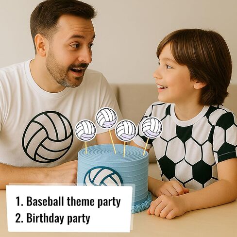 40pcs Volleyball Cupcake Toppers, Funny Sports Ball Cake Picks Party Decor Stylish Volleyball Themed Birthday Decorations for Cookies Desserts Supplies in Saudi Arabia