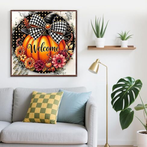 مجموعات الطلاء الماس Fall Pumpkin Flower للبالغين ، وأطقم فنون الماس في فصل الشتاء 5D للبالغين المبتدئين ، DIY كامل الجولة الماس DIAMOND DOT الطلاء الأحجار الكريمة للبالغين ، ديكور الجدار المنزلي 13.8x13.8 بوصة in Kuwait