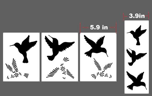 مجموعة استنسل الطائر الطنان للحرف اليدوية وأنماط صورة ظلية قابلة لإعادة الاستخدام لطلاء الخشب والجدران وديكور الحديقة in Kuwait