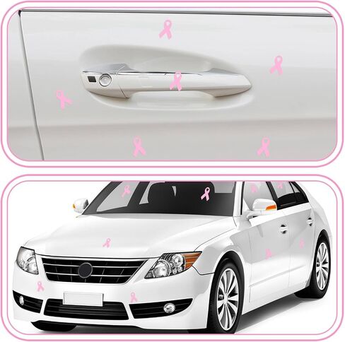 Jenaai 100 Pcs Pink Ribbon Breast Cancer Awareness Football Helmet Decals Ribbon Decals Stickers Football Helmet Stickers for Cancer Awareness Events Support Fundraisers in Saudi Arabia