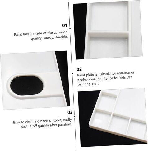 DOITOOL 3Pcs 17 Plastic Painting Trays with Lightweight Watercolor Pigment Plates for Art Paint Mixing Easy to Clean Durable and Reusable Color Mixing Palette for Various Painting Projects in Saudi Arabia