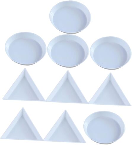 Gadpiparty 2sets 10pcs Plastic Watercolor Palette Triangle Round Paint Trays for DIY Crafting Art Students and Outdoor Painting Activities 10pcs*2 in Saudi Arabia