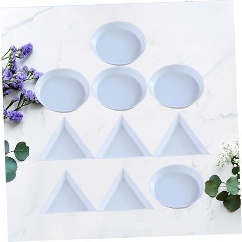 Gadpiparty 2sets 10pcs Plastic Watercolor Palette Triangle Round Paint Trays for DIY Crafting Art Students and Outdoor Painting Activities 10pcs*2 in Saudi Arabia