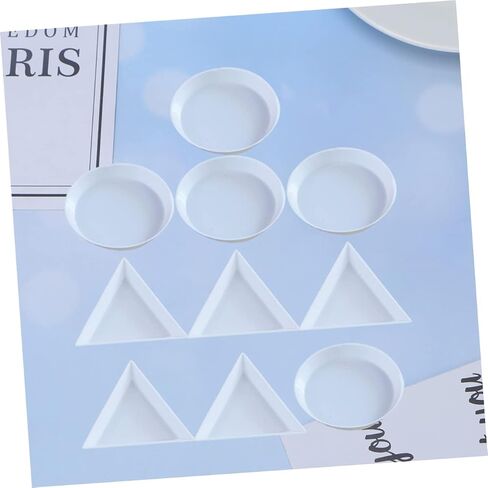 Gadpiparty 2sets 10pcs Plastic Watercolor Palette Triangle Round Paint Trays for DIY Crafting Art Students and Outdoor Painting Activities 10pcs*2 in Saudi Arabia