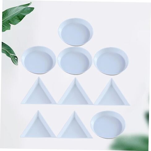 Gadpiparty 2sets 10pcs Plastic Watercolor Palette Triangle Round Paint Trays for DIY Crafting Art Students and Outdoor Painting Activities 10pcs*2 in Saudi Arabia