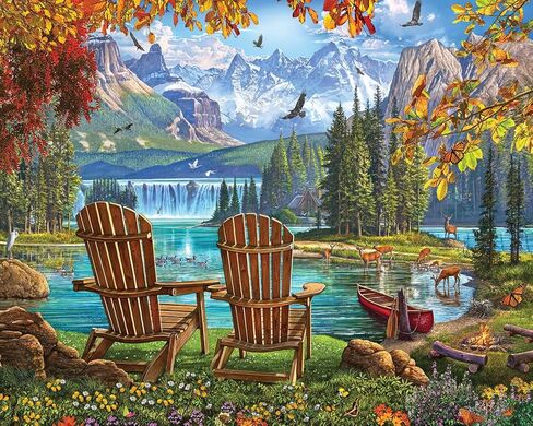 White Mountain Paradise Fall Puzzle 1000 Piece Puzzles for Adults Scenic Landscape Nature Jigsaw in Saudi Arabia