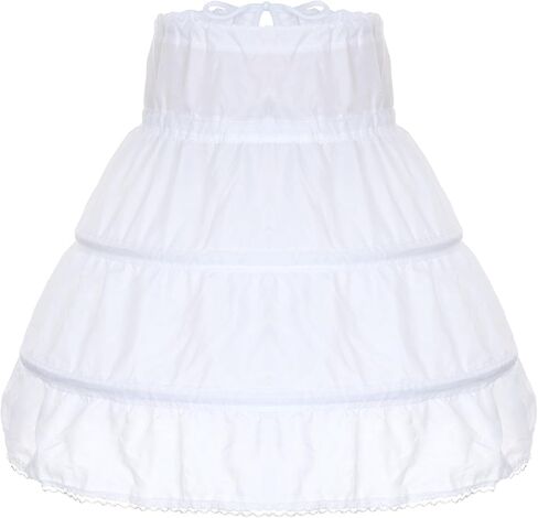 baotongle Girls Petticoat Underskirt with 3 Hoops Full Slip Girls Petticoat Crinoline Skirt for Party Daily Dress in Saudi Arabia