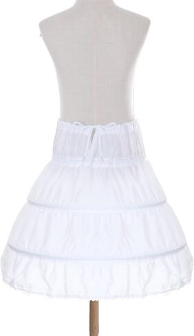 baotongle Girls Petticoat Underskirt with 3 Hoops Full Slip Girls Petticoat Crinoline Skirt for Party Daily Dress in Saudi Arabia