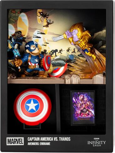 Fandrop MV03-Mavel Studios' Avengers Endgame - Captain America VS. Thanos, Combines an Epic Diorama, Artifacts & Scene Marker Creating A Display to Enhance Any Marvel Collection, 4 to Collect in Saudi Arabia