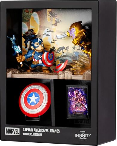 Fandrop MV03-Mavel Studios' Avengers Endgame - Captain America VS. Thanos, Combines an Epic Diorama, Artifacts & Scene Marker Creating A Display to Enhance Any Marvel Collection, 4 to Collect in Saudi Arabia