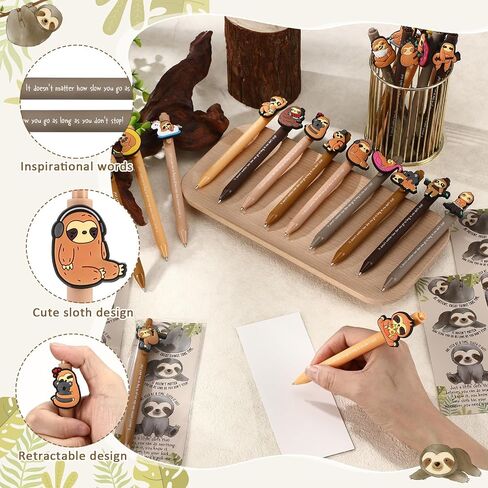 25 Set Sloth Party Favors Bulk Inspirational Ballpoint Pens with Positive Bookmarks Gifts for Students Sloth Birthday Party Favor Decorations in Saudi Arabia
