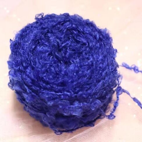 50g (Off White) Soft Plush Wool Acrylic Fancy Loop Yarn for Doll Hair Making,Crochet Knitting,Needle Felting Doll Hair | Curly Hair Coils of Wool Felt Carded Sheep Wool,Roving,Fiber in Kuwait