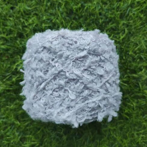50g (Off White) Soft Plush Wool Acrylic Fancy Loop Yarn for Doll Hair Making,Crochet Knitting,Needle Felting Doll Hair | Curly Hair Coils of Wool Felt Carded Sheep Wool,Roving,Fiber in Kuwait