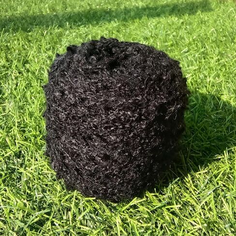 50g (Off White) Soft Plush Wool Acrylic Fancy Loop Yarn for Doll Hair Making,Crochet Knitting,Needle Felting Doll Hair | Curly Hair Coils of Wool Felt Carded Sheep Wool,Roving,Fiber in Kuwait