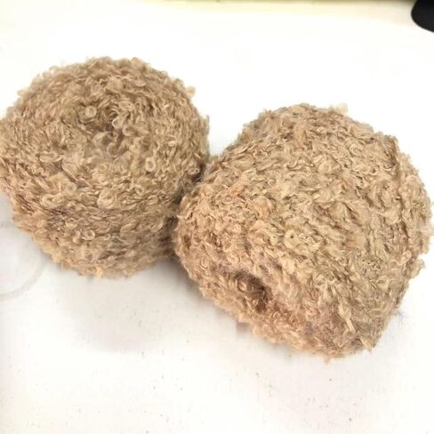 50g (Off White) Soft Plush Wool Acrylic Fancy Loop Yarn for Doll Hair Making,Crochet Knitting,Needle Felting Doll Hair | Curly Hair Coils of Wool Felt Carded Sheep Wool,Roving,Fiber in Kuwait