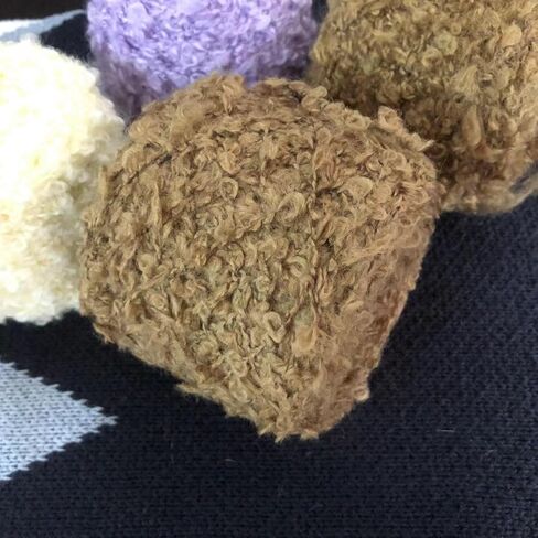 50g (Off White) Soft Plush Wool Acrylic Fancy Loop Yarn for Doll Hair Making,Crochet Knitting,Needle Felting Doll Hair | Curly Hair Coils of Wool Felt Carded Sheep Wool,Roving,Fiber in Kuwait