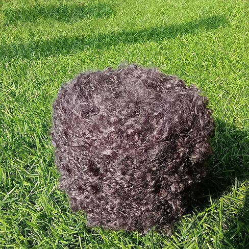 50g (Off White) Soft Plush Wool Acrylic Fancy Loop Yarn for Doll Hair Making,Crochet Knitting,Needle Felting Doll Hair | Curly Hair Coils of Wool Felt Carded Sheep Wool,Roving,Fiber in Kuwait