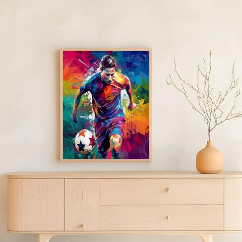 ZUVRDIAI Paint by Number for Adult Kit, DIY Acrylic Paint by Numbers for Adults Beginner Soccer Player Oil Painting by Number on Canvas for Home Wall Decor 16x20Inch in Saudi Arabia