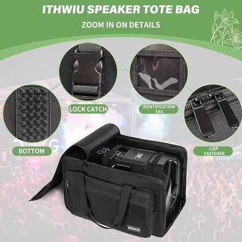 Speaker Bag with Thickened Sponge for Compact 15" Speaker Cabinets; Heavy-Duty Fits QSC K15, Yamaha DXR15 and more (IT-TOTE15), Black in Kuwait