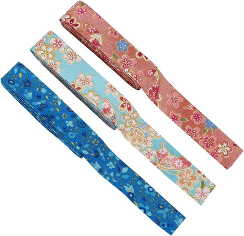 FINGERINSPIRE 8.2 Yard 3 Colors Floral Double Fold Bias Tape 7/8 inch Floral Printed Bias Binding Ribbon Cotton Webbing Strap for DIY Crafts Sew on Binding Edge Fabric Ribbon in Saudi Arabia