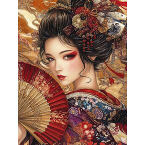 5D Beautyl Geisha Girl Diamond Art 12x16 inch مجموعات الطلاء الماس الكاملة للحفر الماس للبالغين والمبتدئين - الحرف الفنية DIY للاسترخاء وديكور الجدار المنزلي 802A in Kuwait