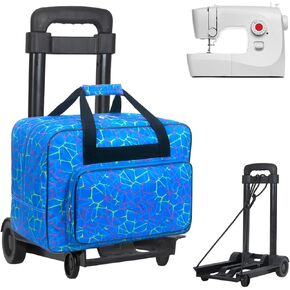 علبة آلة الخياطة مع عجلات ، علبة لعلاج الخياطة القابلة للفصل ، مع لوحة قاعدة واقية سميكة ، مناسبة للأخ والمغني ومعظم آلة الخياطة المنزلية القياسية (Peacock Blue) in Kuwait