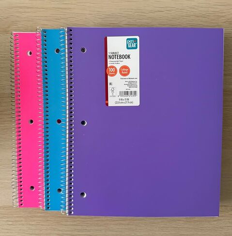 Pen + Gear 3 Pack Poly 1-Subject Notebook Writing Journal - Wide Ruled, Colors Vary (Pink, Purple, Teal, Yellow) in Saudi Arabia