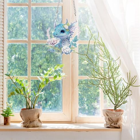 jzhyoan diy فراشة الديكور الجنية معلقة الرياح الدلات الماس الماس قلادة للمنزل الماس المعلقات معلقة في نافذة الجوهرة in Saudi Arabia