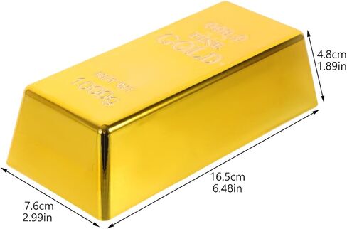 Kisangel 2Pcs Fake Gold Bar Golden Brick Replica Bullion Decorative Movie Prop Novelty Gift Pirate Party Supplies in Saudi Arabia