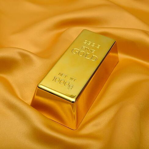 Kisangel 2Pcs Fake Gold Bar Golden Brick Replica Bullion Decorative Movie Prop Novelty Gift Pirate Party Supplies in Saudi Arabia