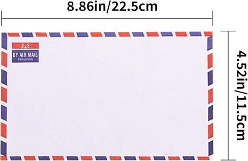 50 Pack Airmail Envelopes -Commercial Flap Business Envelopes- Air Mail Envelopes for Party Invitation, Military Correspondence, Letters to Troops- Size 4.5 * 8.9 inches in Saudi Arabia
