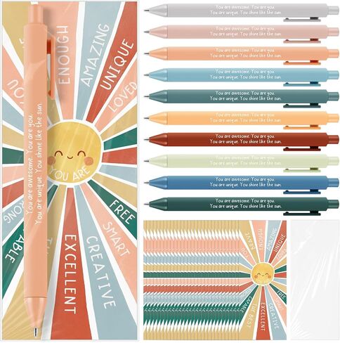 30 Sets Pharmacy Gifts Bulk Inspirational Boho Smiling Sun Ballpoint Pens with Bookmarks Motivational Pharmacy Week Gifts for Medical Assistant Technician Coworker in Saudi Arabia