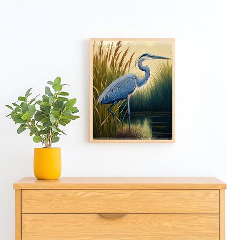 ZUVRDIAI DIY Paint by Number for Adults Beginner, Blue Heron Bird Painting by Number Kits on Canvas, Adult Oil Paint by Number for Home Living Room Decorative 16x20Inch No Frame in Saudi Arabia