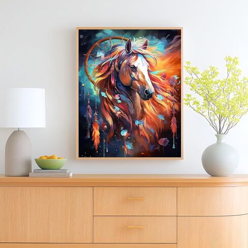 OKSGYTA Paint by Numbers Horse for Adults, Acrylic Oil Painting by Numbers Kits for Beginner with Paintbrushes Brushes Paintwork Art Canvas for Home Decor 16x20 Inch in Saudi Arabia