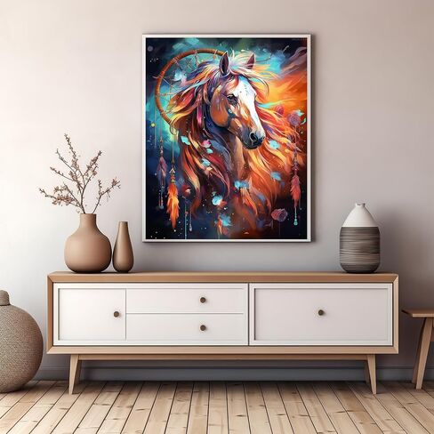 OKSGYTA Paint by Numbers Horse for Adults, Acrylic Oil Painting by Numbers Kits for Beginner with Paintbrushes Brushes Paintwork Art Canvas for Home Decor 16x20 Inch in Saudi Arabia