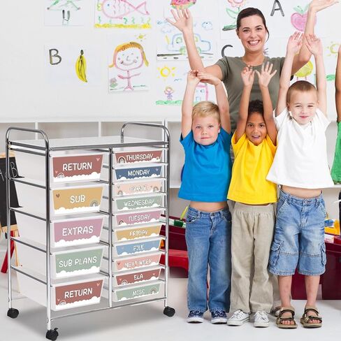 48 PCS Rolling Cart Labels Bohemian Color Drawer Rolling Storage Cart Labels Boho Rainbow Classroom Decors Teacher Must Have 10 and 12 Drawers Carts Label for Teachers Office Classroom Organization in Saudi Arabia